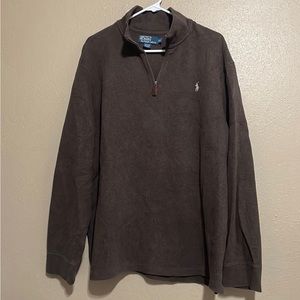 Polo Ralph Lauren Brown Tan Pony Thick 1/4 Zip Pullover Sweater Men’s XXL